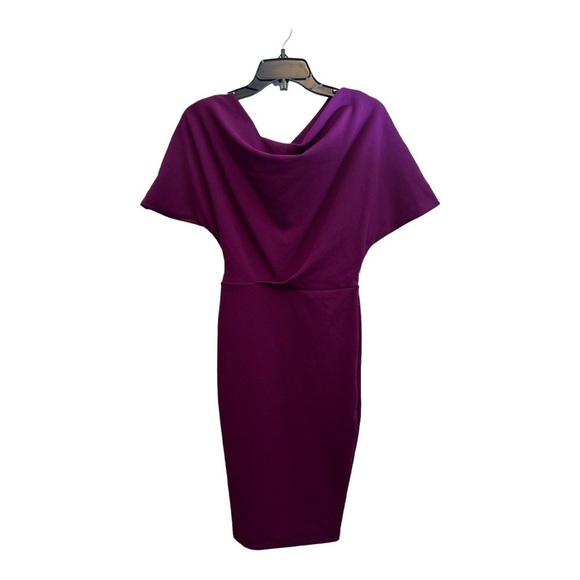 Alexia Admor Olivia Draped Sheath Dress - Plum - Picture 3 of 14